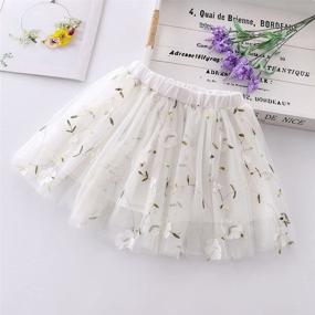 img 3 attached to Embroidery Flowers Tulle Skirt Years Girls' Clothing - Skirts & Skorts