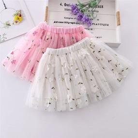 img 2 attached to Embroidery Flowers Tulle Skirt Years Girls' Clothing - Skirts & Skorts