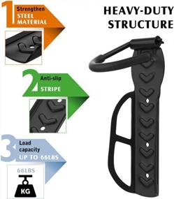 img 2 attached to Vertical Bike Hook Wall Mount - Heavy Duty Bicycle Hanger For Garage Storage - Holds Up To 66 Lbs - Easy Hanging And Detaching - Includes Screws - Nuovoware