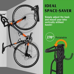 img 3 attached to Vertical Bike Hook Wall Mount - Heavy Duty Bicycle Hanger For Garage Storage - Holds Up To 66 Lbs - Easy Hanging And Detaching - Includes Screws - Nuovoware
