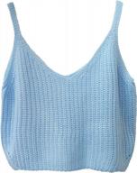 stylish and chic: aphratti women's sleeveless v-neck crochet crop top shirt logo