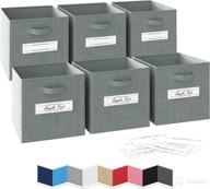 🗄️ organize with ease: neaterize 13x13x13 large storage cubes (set of 6) - dual handle fabric bins for home & office, foldable closet organizers & storage in grey logo