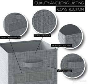 img 1 attached to 🗄️ Organize with Ease: NEATERIZE 13x13x13 Large Storage Cubes (Set of 6) - Dual Handle Fabric Bins for Home & Office, Foldable Closet Organizers & Storage in Grey