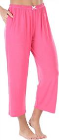 img 4 attached to Jersey Capri Pajama Pants For Women - Lightweight With Convenient Pockets For Sleep And Lounging