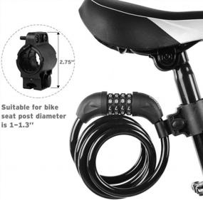 img 2 attached to Titanker 1/2 Inch Bike Cable Lock With Self-Coiling, Combination Lock And Mounting Bracket Included - Ideal For Kids Bikes And Basic Security Needs