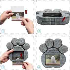 img 1 attached to 🐾 EXPAWLORER Personalized Pawprint Pet Memorial Garden Stones with Photo Frame & Sympathy Poem | Dog Memorial Stone Pet Loss Gifts, Grave Markers, & Remembrance Headstone for Lawn, Garden, or Backyard