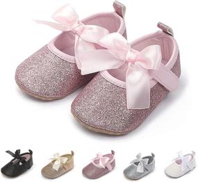 img 4 attached to ENERCAKE Non Slip Bowknot Princess Toddler Girls' Shoes ~ Flats