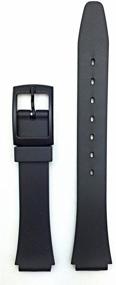 img 1 attached to 👩 Women's 13mm Black Rubber Watch Band - Premium PVC Replacement Wrist Strap, Enhancing Comfort and Durability to Revitalize Any Watch