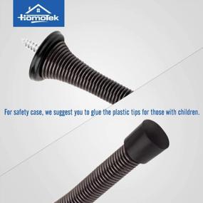 img 1 attached to 12 Pack Oil Rubbed Bronze Spring Door Stops With Low Mounted Black Rubber Bumper Tips | 3-1/8” Heavy Duty And Flexible Door Stopper By HOMOTEK