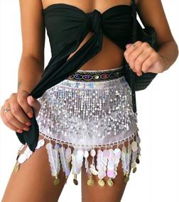 img 4 attached to 🔥 Женская пляжная юбка для танца живота MUNAFIE для фестивальной одежды