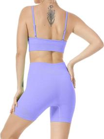 img 1 attached to Step Up Your Workout Game With JNINTH'S Women'S Seamless Yoga Set - 2 Piece Outfit Including Sport Bra And High Waist Shorts Legging Tracksuit