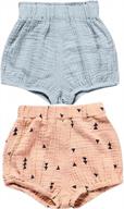2pcs baby infant bloomer shorts floral dots loose cute harem pants for boys girls - ayiyo logo