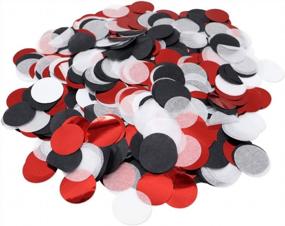 img 4 attached to 5000 Pieces Of Red & Black Mix Tissue Paper Confetti Circles For Perfect Party Decoration By VCOSTORE