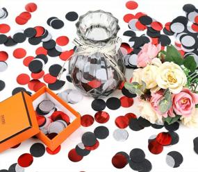 img 3 attached to 5000 штук красных и черных кругов конфетти из папиросной бумаги для идеального украшения вечеринки от VCOSTORE