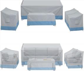 img 4 attached to Windaze 5-Piece Patio Furniture Set Cover: Heavy Duty, Waterproof & All Weather Protection!