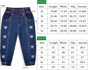 img 1 attached to Peacolate 2-11T Toddler Little Girls Distressed Embroidered Denim Pants