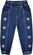 peacolate 2-11t toddler little girls distressed embroidered denim pants логотип