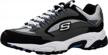 skechers stamina cutback lace up charcoal logo
