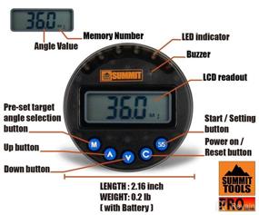 img 2 attached to 📐 Summit Tools Digital Angle Gauge: Precise ±2° Accuracy, 360° Rotation, 50 Memory Slots, LED and Buzzer Alerts, LCD, Peak/Track Modes, Calibrated Accuracy