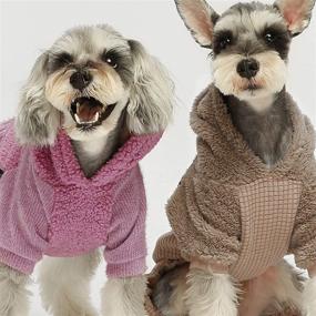 img 1 attached to 🐶 Cozy and Stylish: Fitwarm Fuzzy Velvet Girl Dog Hoodie for Winter - X-Small Brown