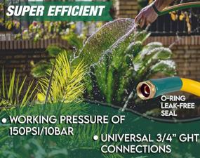 img 2 attached to SuperHandy Garden Lead-In Water Hose 5/8" Inch X 5' Foot Heavy Duty Premium Commercial Ultra Flex Hybrid Polymer Max Pressure 150 PSI/10 BAR With 3/4" GHT Fittings