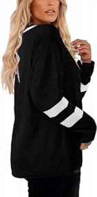 img 3 attached to Plus Size Women'S Long Sleeve Striped V Neck Oversized Sweatshirt Tunic Tee Shirt