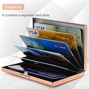 img 2 attached to RFID Blocking Credit Card Holder For Women & Men - Slim Metal Wallet Money Clip Business Card Case With ID Protector Sleeves, MaxGear Stainless Steel