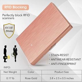 img 1 attached to RFID Blocking Credit Card Holder For Women & Men - Slim Metal Wallet Money Clip Business Card Case With ID Protector Sleeves, MaxGear Stainless Steel