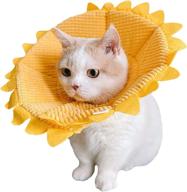 🌻 sunflower cat dog cone collar for post-surgery recovery, soft elizabethan cat dog e collar logo