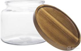 img 3 attached to 🍶 Anchor Hocking Glass Jars Kitchen Canister Set - 2 Pack, 48oz Capacity, Wood Lids - Ideal Food Storage Containers, 6”W x 5.25”H