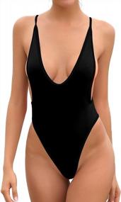 img 4 attached to Stylish SHEKINI High Cut One Piece Swimsuit With Thong Back For Women