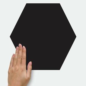 img 2 attached to Peel And Stick Hexagon Chalk/Blackboard Wall Decals By RoomMates RMK4859SCM