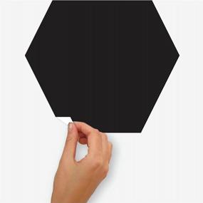 img 1 attached to Peel And Stick Hexagon Chalk/Blackboard Wall Decals By RoomMates RMK4859SCM