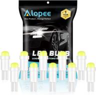 🚗 alopee - pack of 10 t5 / 74 73 2723 2721 led ceramic bulbs for car auto side wedge gauge dashboard instrument panel lights lamp ash tray light bulb - 12v 20lums white 1 smd логотип