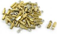50pcs m3x6mm male to female brass pillar standoff spacer screw nuts, 16mm total length logo