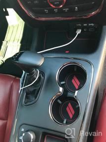 img 5 attached to Набор из 5 нескользящих ковриков на заказ для Dodge Durango 2014+, подстаканник, центральная консоль и ящики для хранения - идеальные аксессуары для интерьера для моделей Durango 2015-2020