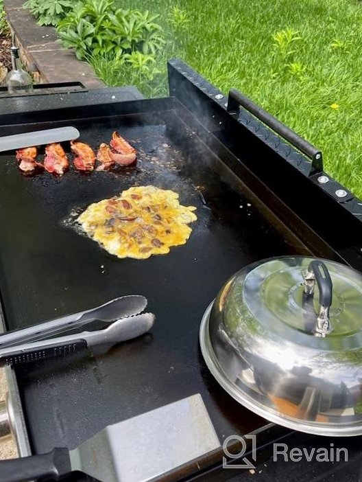 img 1 attached to HECASA Black Outdoor 36” Griddle Grill Hard Cover Lid - Waterproof Aluminum Compatible With Blackstone & More (No Diamond Plated) review by Samuel Hansen
