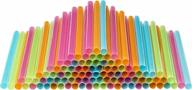colorful smoothie straws 300-pack: wide 0.37" disposable drinking straws for milkshakes & smoothies - unwrapped - assorted colors - by durahome логотип