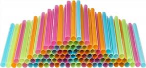 img 4 attached to Colorful Smoothie Straws 300-Pack: Wide 0.37" Disposable Drinking Straws For Milkshakes & Smoothies - UNWRAPPED - Assorted Colors - By DuraHome