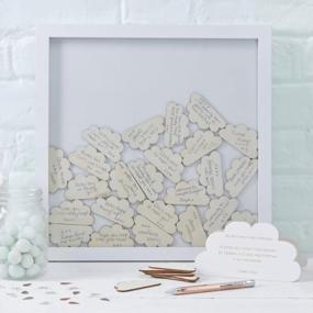 img 1 attached to 🌟 Ginger Ray Hello World Cloud Drop Top Frame Baby Themed Guest Book – A Charming Keepsake for Precious Memories