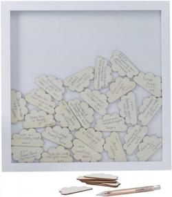 img 2 attached to 🌟 Ginger Ray Hello World Cloud Drop Top Frame Baby Themed Guest Book – A Charming Keepsake for Precious Memories