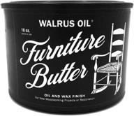 🛋️ walrus oil - furniture butter - tables, chairs and woodworking projects oil and wax finish, 100% plant based, 16oz логотип