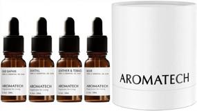 img 2 attached to Opulent Woods Aroma Diffuser Set - Santal, Noir, Oud Saphir, Leather & Tobacco Essential Oils - 10Ml Gift Set From AromaTech
