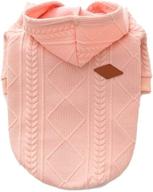 meioro small dog sweater with zipper and hood, cute pet clothes for warm winter, suitable for french bulldogs and pugs (size s, pink) логотип