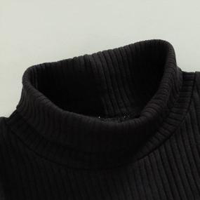 img 1 attached to Toddler Kids Baby Boy Girl Winter Turtleneck Sweater With Long Sleeves - Solid Pullover Sweatshirt For A Basic Top Look