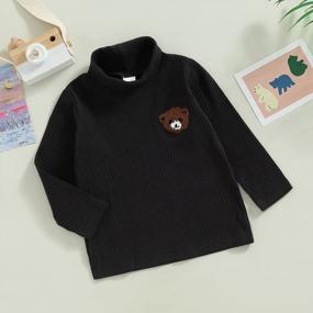 img 3 attached to Toddler Kids Baby Boy Girl Winter Turtleneck Sweater With Long Sleeves - Solid Pullover Sweatshirt For A Basic Top Look