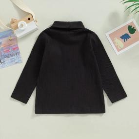 img 2 attached to Toddler Kids Baby Boy Girl Winter Turtleneck Sweater With Long Sleeves - Solid Pullover Sweatshirt For A Basic Top Look