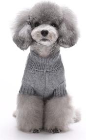 img 3 attached to 🐶 MaruPet Ribbed Knit Turtleneck Sweater for Small Dogs - Cozy Knitwear Hoodies for Doggies