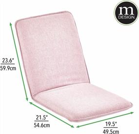 img 3 attached to Регулируемый складной напольный стул со спинкой, мягким сиденьем и портативной конструкцией - идеально подходит для домашнего офиса, гостиной, комнаты в общежитии и спальни - светло-розовый