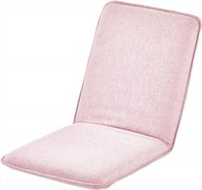 img 4 attached to Регулируемый складной напольный стул со спинкой, мягким сиденьем и портативной конструкцией - идеально подходит для домашнего офиса, гостиной, комнаты в общежитии и спальни - светло-розовый